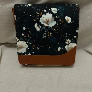 Handmade Unique Crossbody Bag with Water-Resistant Canvas and Floral Design