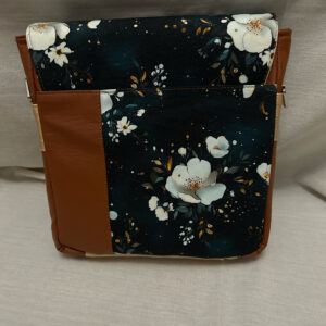 Handmade Unique Crossbody Bag with Water-Resistant Canvas and Floral Design