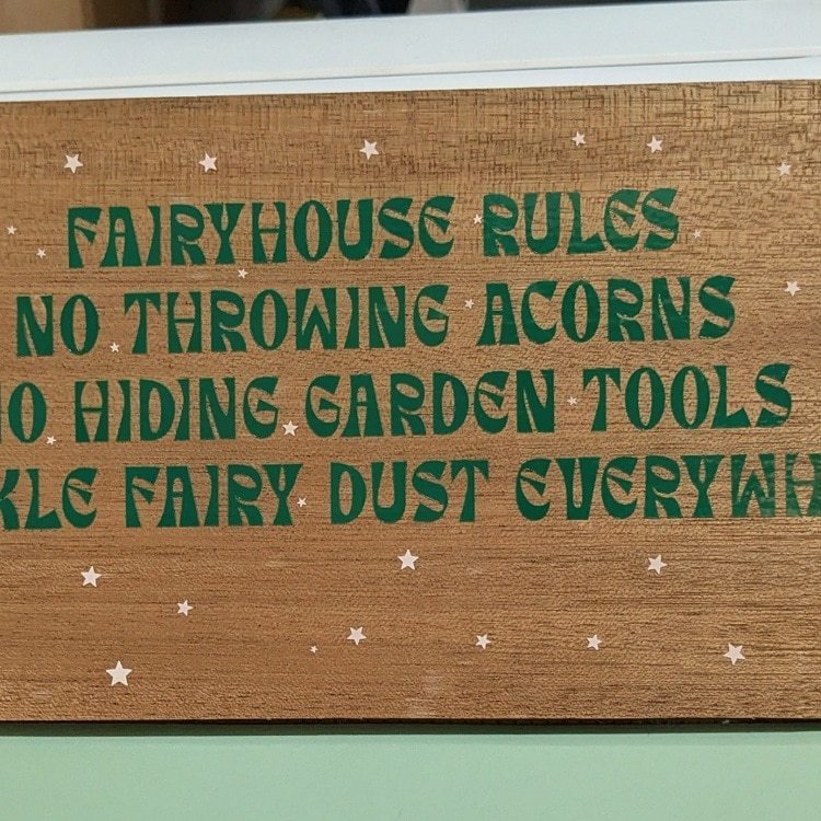 Charming Fairy House Rules Sign