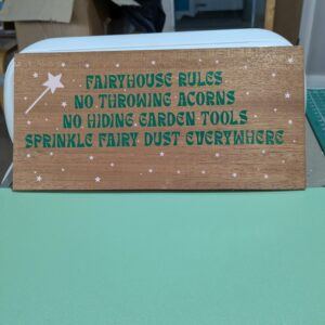 Charming Fairy House Rules Sign