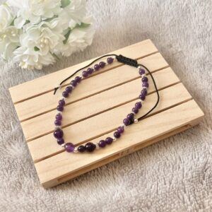 Amethyst Adjustable Beaded Anklet