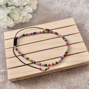 Colourful Adjustable Beaded Anklet