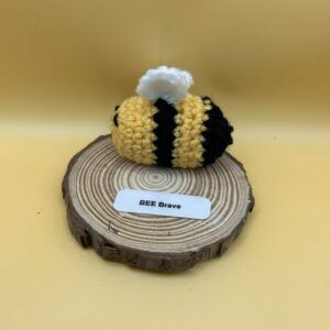 Positive Buddy BEE Brave Bumble Bee Mounted on Wooden Circle – Ideal Motivational Gift