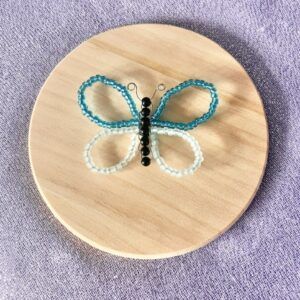 Blue Beaded Butterfly Magnet