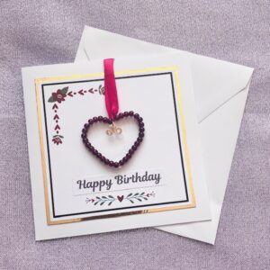 Beaded Heart Birthday Card
