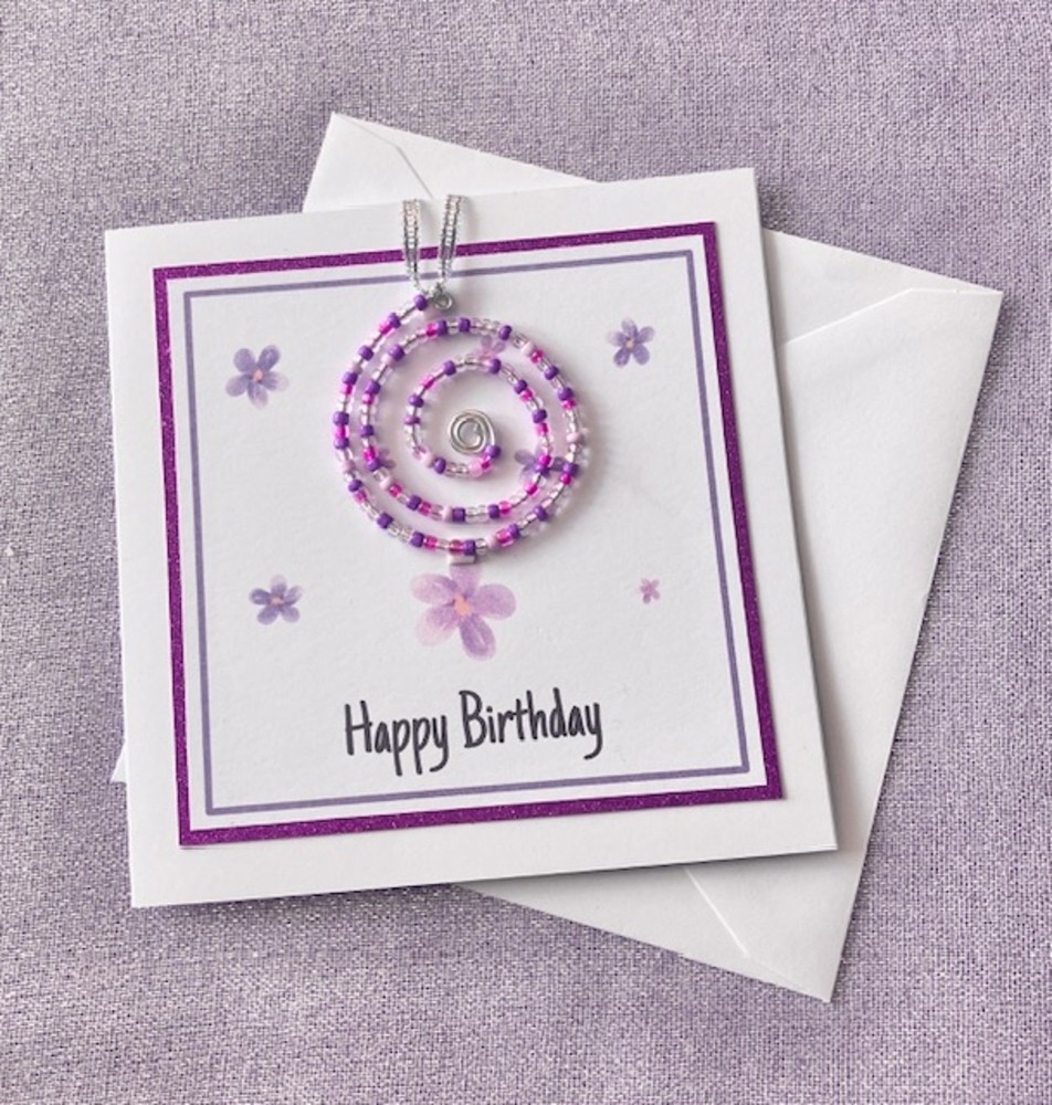 Birthday Card with Beaded Spiral