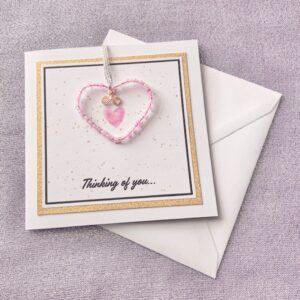 Thinking of You Beaded Heart Card
