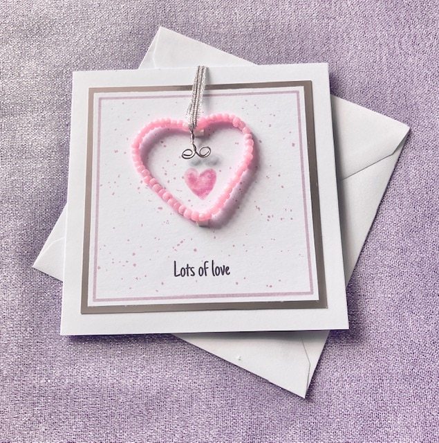 Lots of Love Beaded Heart Card
