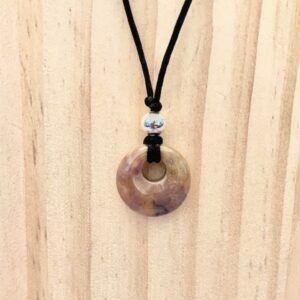 Brown Tones Aquatic Agate Pendant Necklace