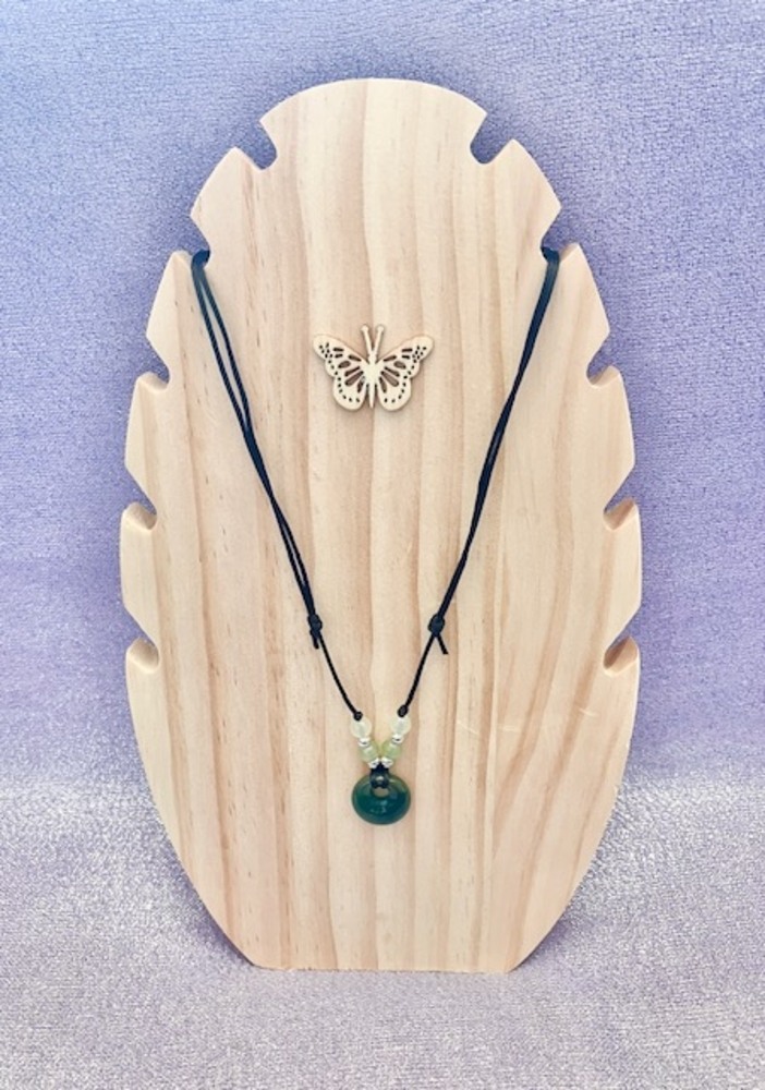 Spiral Pendant Necklace with Green Crystal Beads - Image 2