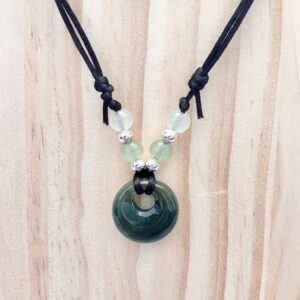 Green Tones Aquatic Agate Pendant Necklace