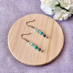 Turquoise Faceted Glass Bead Earrings