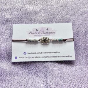 Adjustable Flower Connector Bracelet with Picasso Seed Beads