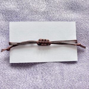 Adjustable Flower Connector Bracelet with Wooden Beads