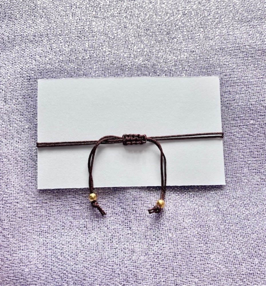 Adjustable Flower Connector Bracelet with Wooden and Gold Plated Beads - Image 3
