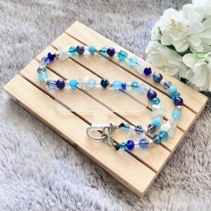 Blue Beads and Butterflies Phone Wrist Strap