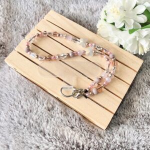 Pink Beads and Butterflies Phone Wrist Strap