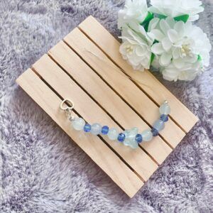 Blue Beaded Needle Threader with Heart Charm