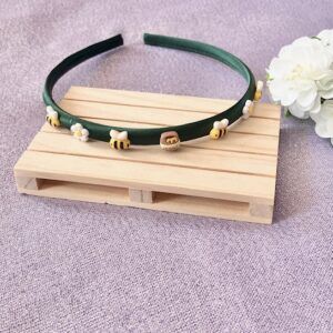 Dark Green Satin Covered Bee Headband