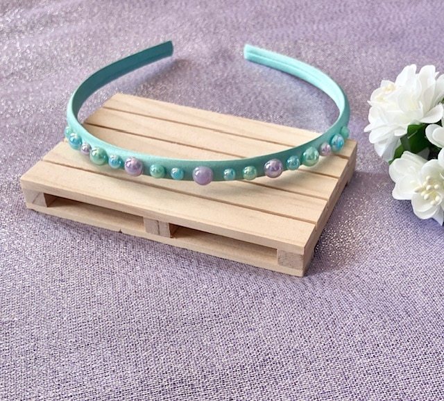 Turquoise Satin Covered Mermaid Headband