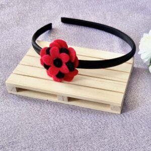 Red & Black Flower Headband