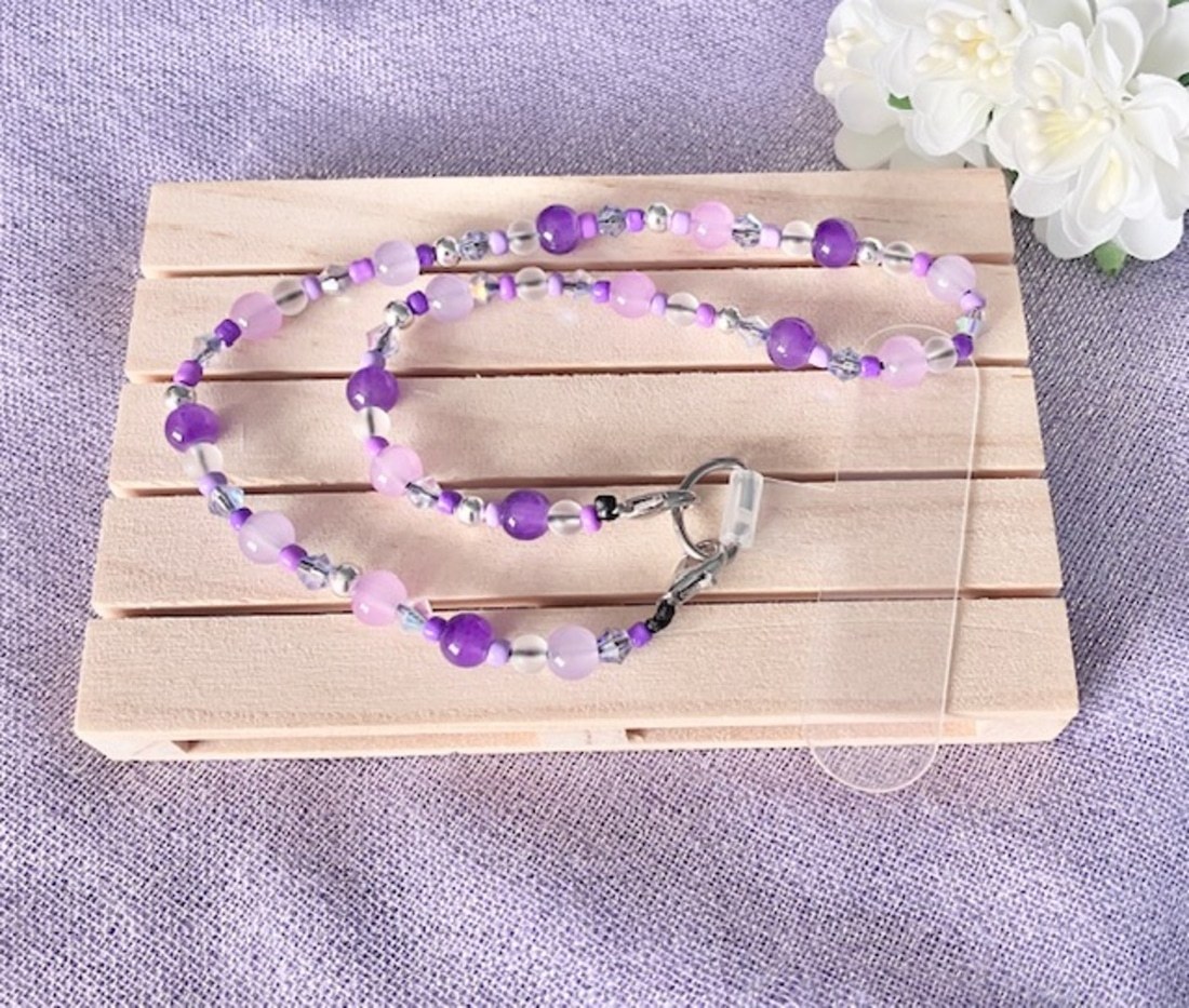 Purple & Lilac Mobile Phone Wrist Strap