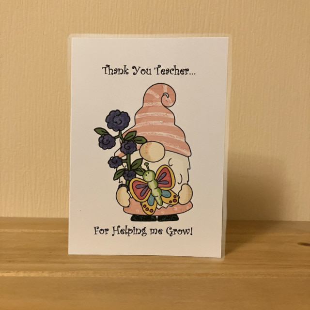Pack of 3 Gorgeous Gonks Thank You Teacher A6 Cards with envelopes. - Image 7