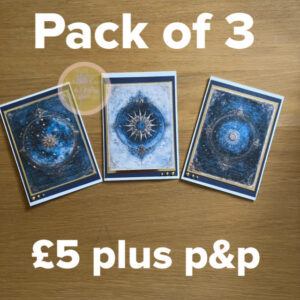 Celestial Vintage Style pack of 3 x A6 cards with envelopes