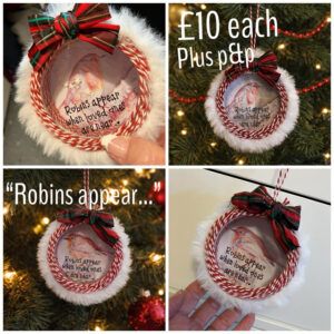 Gorgeous Robins Christmas Decoration with “Robins appear…” quote