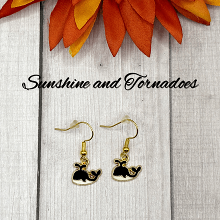 Handmade Orca Whale Earrings – Hypoallergenic Stainless Steel Ear Wires – Cute Black Whale Dangle Earrings – Ocean Inspired Jewellery Gift - Image 5