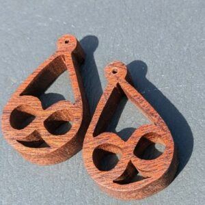Handcrafted wooden teardrop style for Earrings, Necklaces, and Keyrings