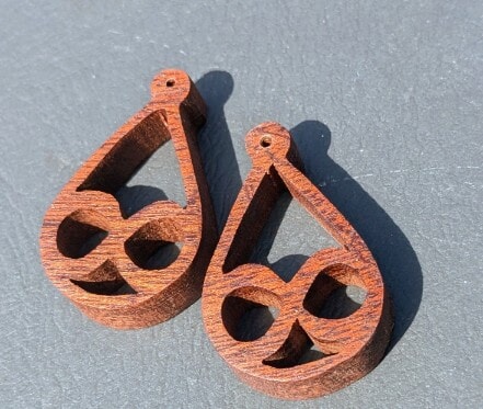 Handcrafted wooden teardrop style for Earrings, Necklaces, and Keyrings