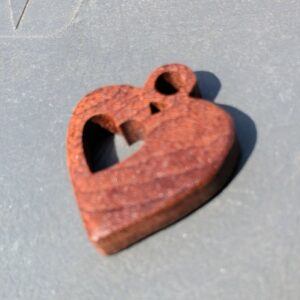 Exquisite Handcut Wooden Heart Pendant with Customizable Center