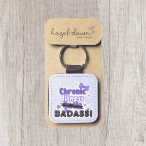 Purple Chronic illness Design Keyring