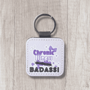 Purple Chronic Illness Badass Square Keyring