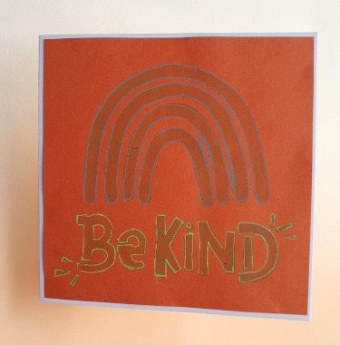 'Be Kind'- a set of 4 hand stencilled greetings cards. All proceeds to The Stroke Association - Image 4
