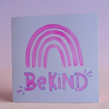 Be kind card pink