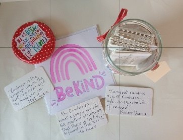 A kindness gift set. A kindness jar filled with positivity and love. Two hand stencilled cards. All proceeds to The Stroke Association. - Image 2