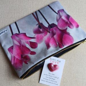 ‘Cyclamen’ storage pouch. Customised using Dad’s photograph. All proceeds to The Stroke Association