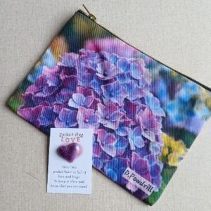 ‘ Hydrangea’ storage pouch. Customised using Dad’s photograph. All proceeds to The Stroke Association