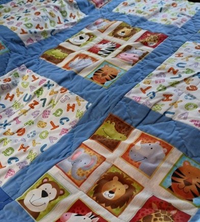 Children's patchwork quilt. Approx 41 inches square. All proceeds to The Stroke Association - Image 2