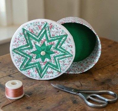 Original keepsake box. Lid created using origami fabric star technique. All proceeds to The Stroke Association - Image 4