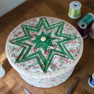 Original keepsake box. Lid created using origami fabric star technique. All proceeds to The Stroke Association