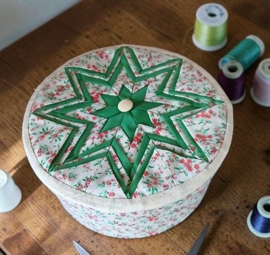 Original keepsake box. Lid created using origami fabric star technique. All proceeds to The Stroke Association