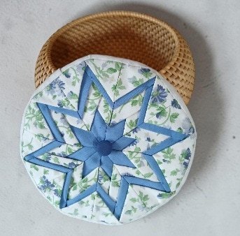 Original wicker keepsake box. Lid created using origami fabric star technique. All proceeds to The Stroke Association - Image 2