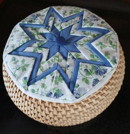 Original wicker keepsake box. Lid created using origami fabric star technique. All proceeds to The Stroke Association - Image 3