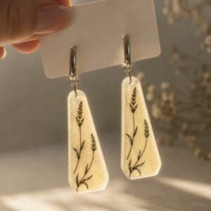 Botanical Wildflower Earrings – Handmade Polymer Clay Earrings – Lightweight Nature Inspired Jewellery UK