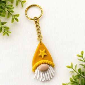 Gonk Keyring – Handmade Polymer Clay Keychain UK – Cute Bag Charm Gift – Lollygag Gifts