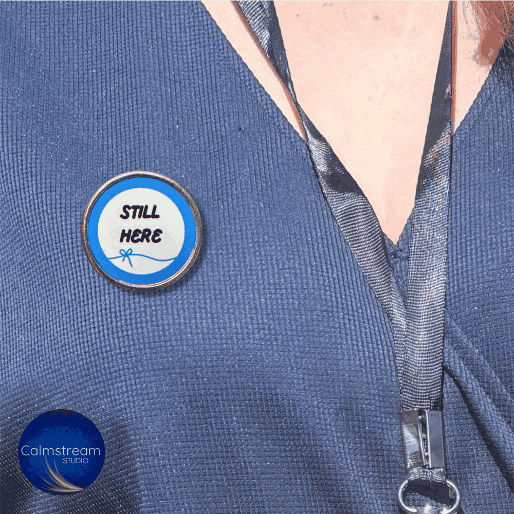 Still Here Survivor Pin Badge – Stainless Steel Resilience Symbol - Image 2