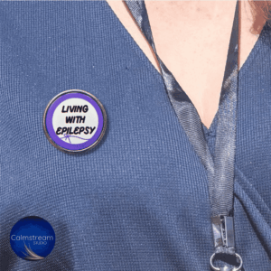 Living With Epilepsy Pin Badge – Purple Awareness – Durable Stainless Steel